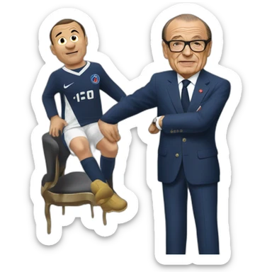 Jacques Chirac qui embrasse mbappé sticker
