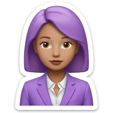 lavender-purple women’s Suit, smooth rounded neckline, simple design, glossy surface, plain background, Memoji-style. sticker