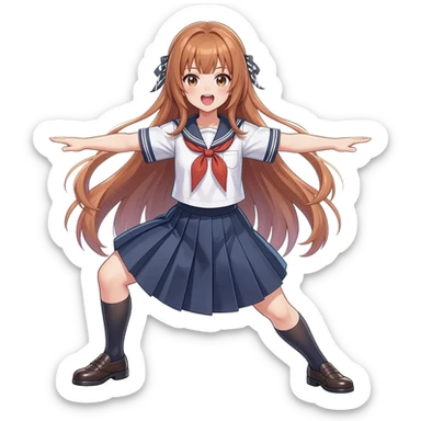 T pose anime style sticker