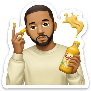 Kendrick Lamar throwing mustard on Drake sticker