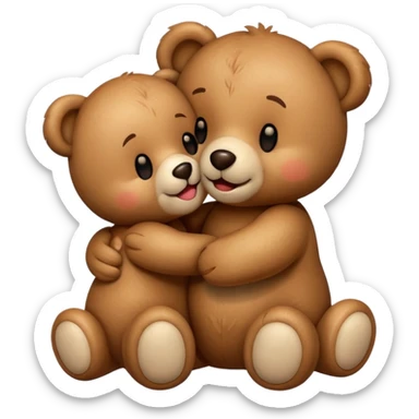 teddy bear giving kiss sticker