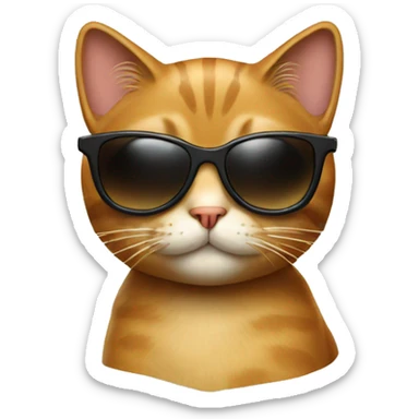Cat with sunglasses sticker