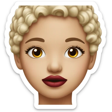 A beautiful girl having lipstick  sticker