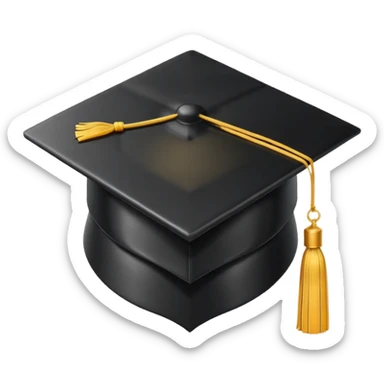 graduation cap with a video icon sticker