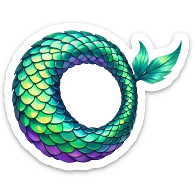 green aqua coloured siren tail only sticker