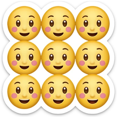 Create emoticons for me with a face in different emotions, these are supposed to be those yellow round faces that are on the keyboard sticker