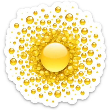 Generate a high-quality 3D cartoon-style emoji of yellow sparkles, shimmering and glittering particles, scattered randomly, smooth gradient colors, no human faces, no objects, no star shapes, simple white background, high-resolution.
 sticker