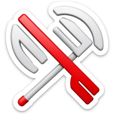 minimalist crossed-out Wi-Fi symbol with incomplete signal bars, vivid red color, white background sticker