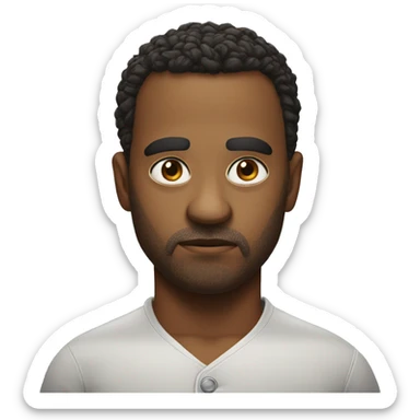 emoji face of the thousand yard stare sticker