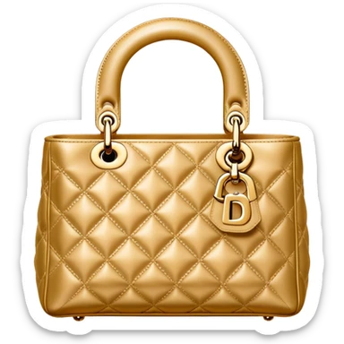 Lady Dior bag gold leather front sticker