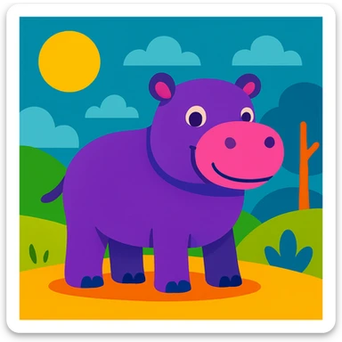 Hippo sticker