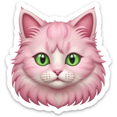Fluffy cat with pastel pink fur. sticker