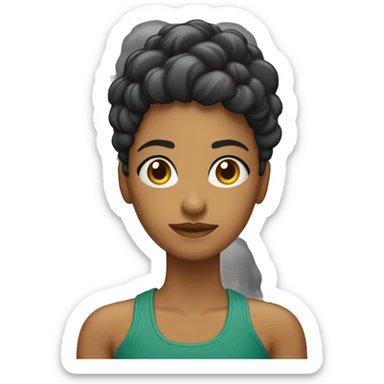 MULHER SENTADA CABELO CURTO GRISALHO sticker