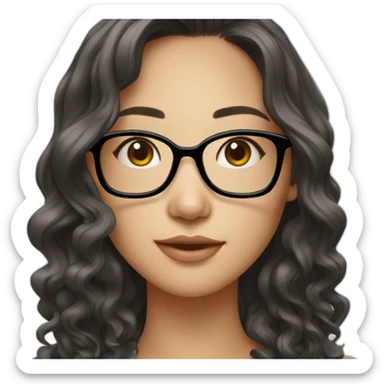 hot-asian-girl-with-wavy-hair-and-ractangular-glasses sticker