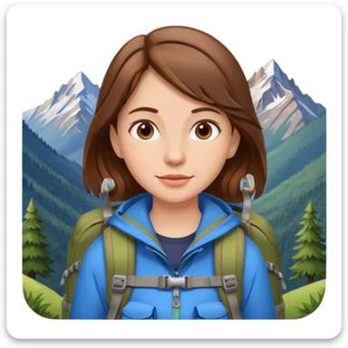 girl back packing mountains background  sticker