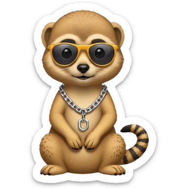 Meerkat with chain and sunglasses sticker