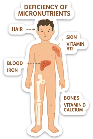 corpo umano in carenza di micronutrienti sticker