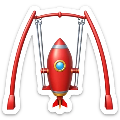 a swing with side rockets, designed to launch the person sticker