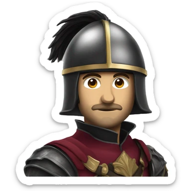 Chevalier casque et lance  sticker