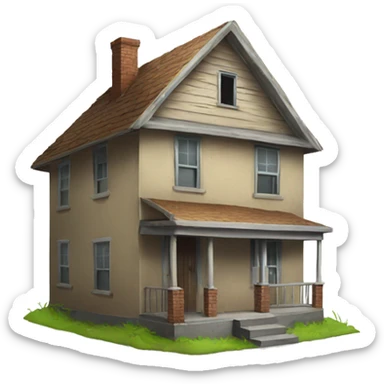 Run down house sticker