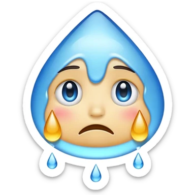 A crying emoji but th tears dint drag on the floor just on the face  sticker