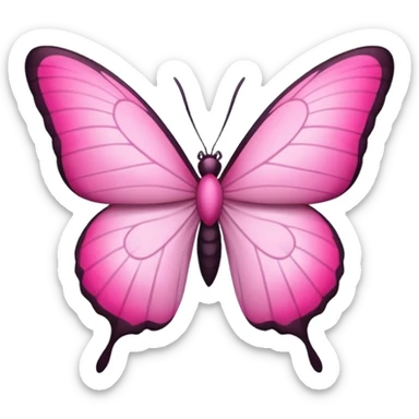 Borboleta rosa meio branca sticker
