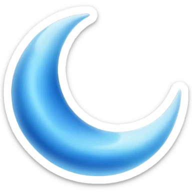 A Blue crescent moon  sticker