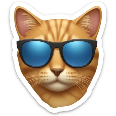 Cat with sunglasses sticker