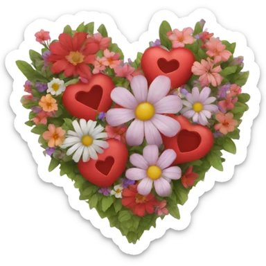 heart with flowers sticker