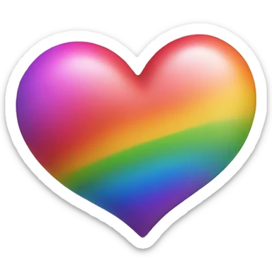 Rainbow colored heart sticker