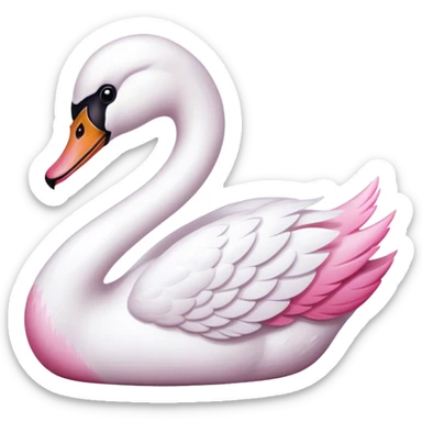 white and pink swan sticker