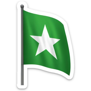 Take this flag 🇸🇱 and put a white perfect star In the middle of the top green colored part sticker