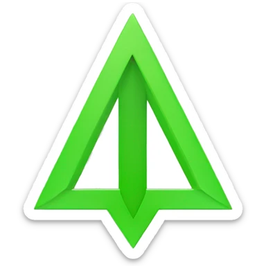 standard arrow pointing up color green sticker