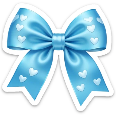 light blue bow with little light blue hearts around it sticker
