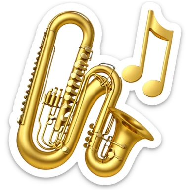 drei musiknoten in goldfarben, kein notenschlüssel. sticker