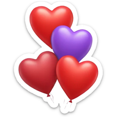 Heart shaped balloons sticker