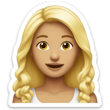 Lovely blonde female in love sticker