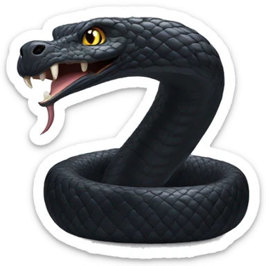 Big black cobra With crown sticker