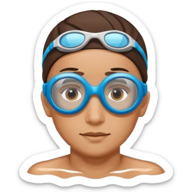 swimming athlete with swim glasses, no hat sticker