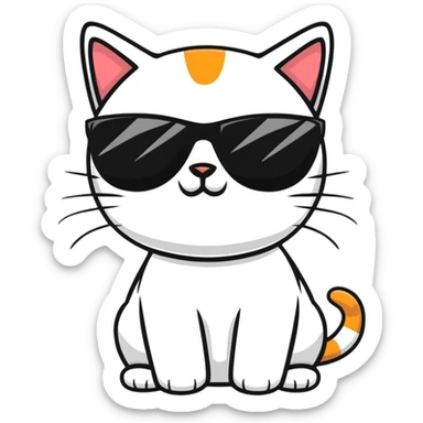 ridiculous cat with sunglasses sticker