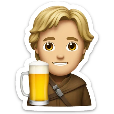 Luke skywalker avec une bière sticker