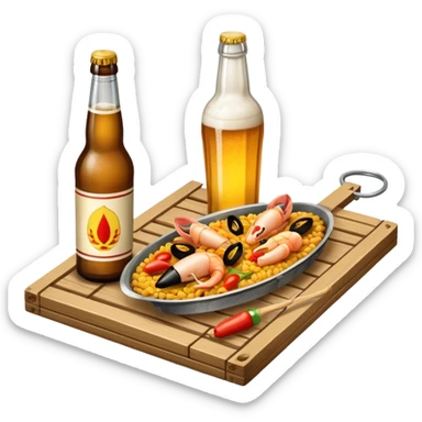 mouse trap with a beer and a paella sticker