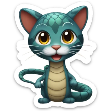 cute snake dressed as a cat sticker