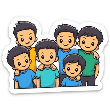 boys with different hairstyles sticker