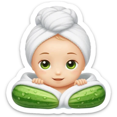 Baby spa day cucumber eyes  sticker