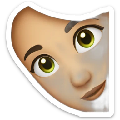 Fille brune au yeux vert et au cheveux brun lisse sticker