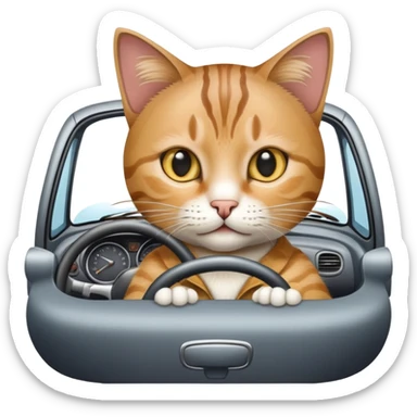 Cat driving a car  sticker