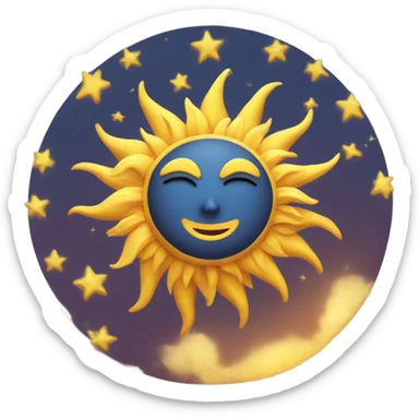 Sun moon sticker
