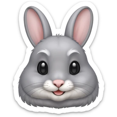 Head of a grey rabbit, smilling
 sticker