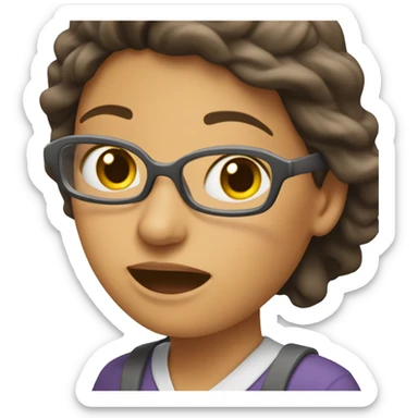 una mujer escribiendo cansada sticker